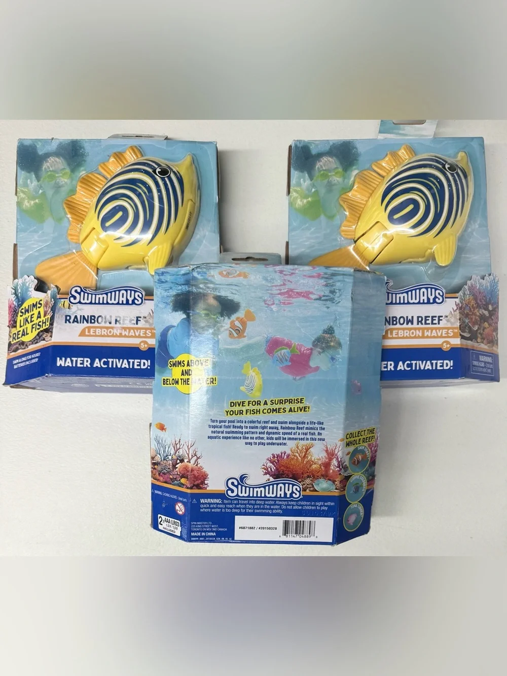 SwimWays Rainbow Reef Fish “Lebron Waves” Floating Bath Pool Toy NEW SET OF 3